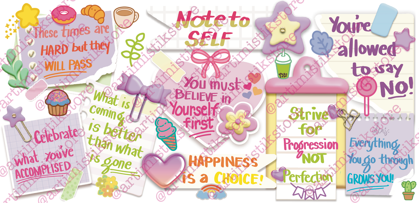 Note to Self | Positive Reminder Glass- 3D double-sided design
