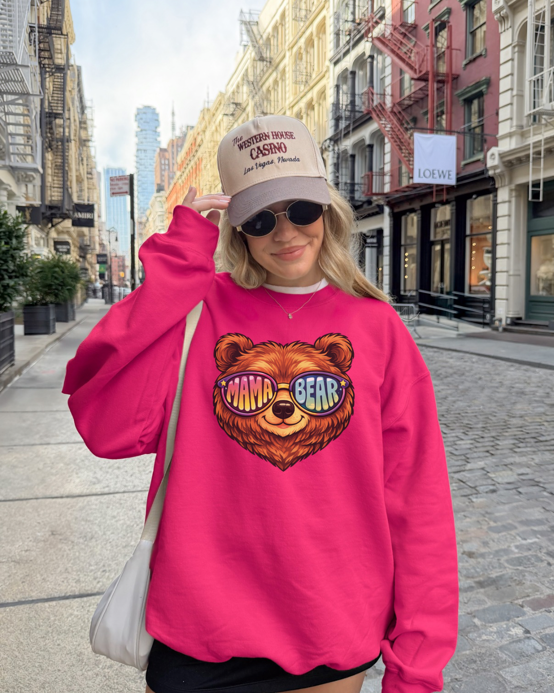 Mama Bear Sweatshirt — Cute Bear Face Crewneck for Mums