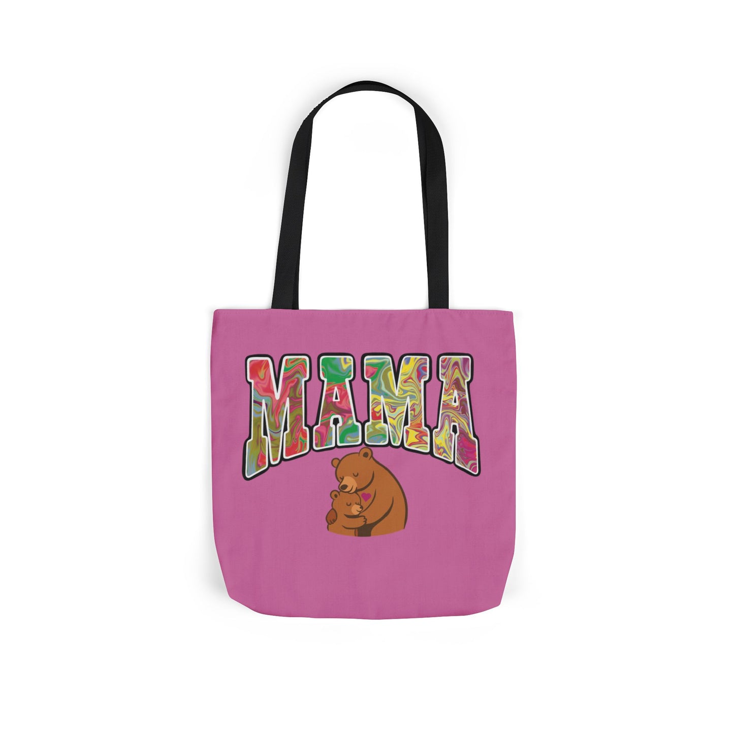 Mama and baby Bear Tote Bag — Colorful "MAMA" Canvas Tote for Moms, Mother's Day Gift