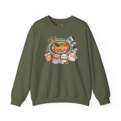 ''Coffee Obsessed'' Sweatshirt — Cozy Cafe Lover Crewneck