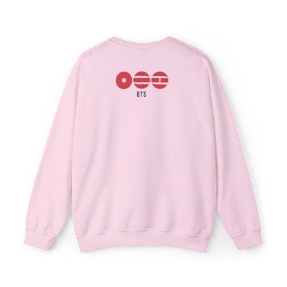 Chibi style BTS Members with Arirang symbols Sweatshirt- Pink and Sapphire