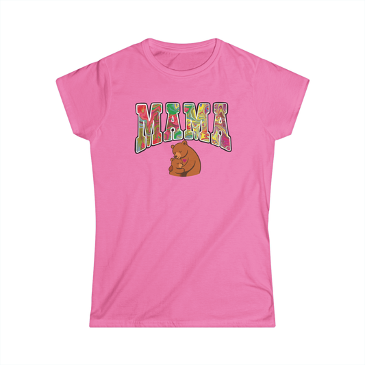 MAMA Bear Love – Adorable Mum & Baby Bear Graphic Tee (Pink)