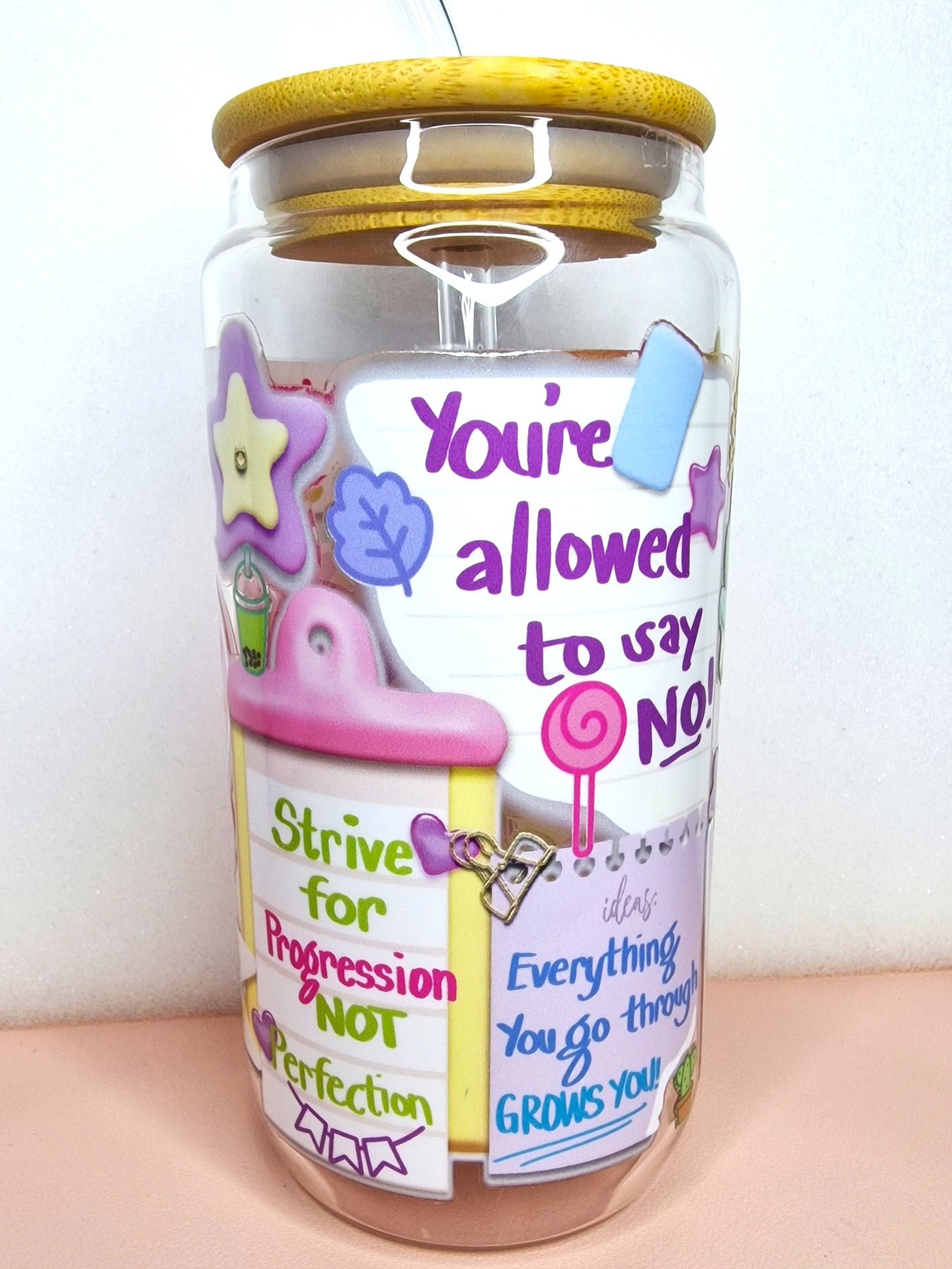 Note to Self | Positive Reminder Glass- 3D double-sided design