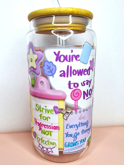 Note to Self | Positive Reminder Glass- 3D double-sided design