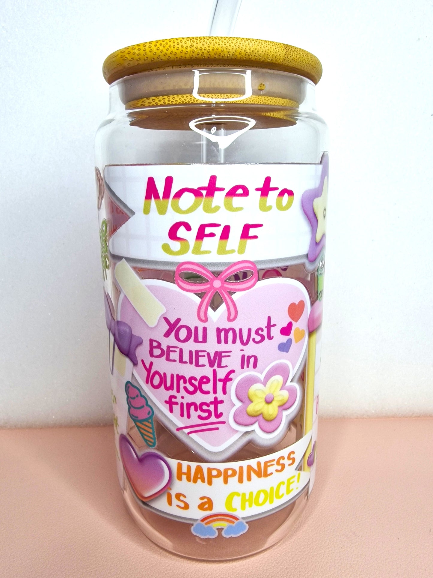 Note to Self | Positive Reminder Glass- 3D double-sided design