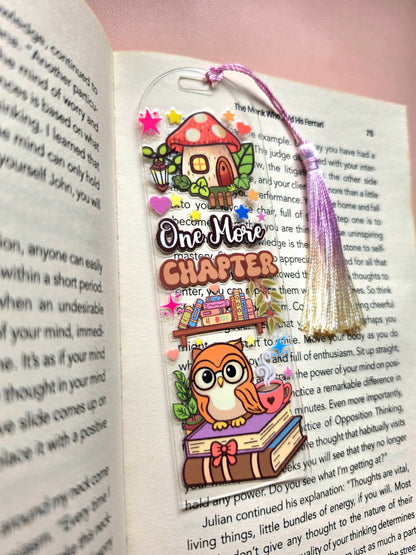 One More Chapter (Mushroom & Owl edition)– Embossed Acrylic Bookmark with Tassel