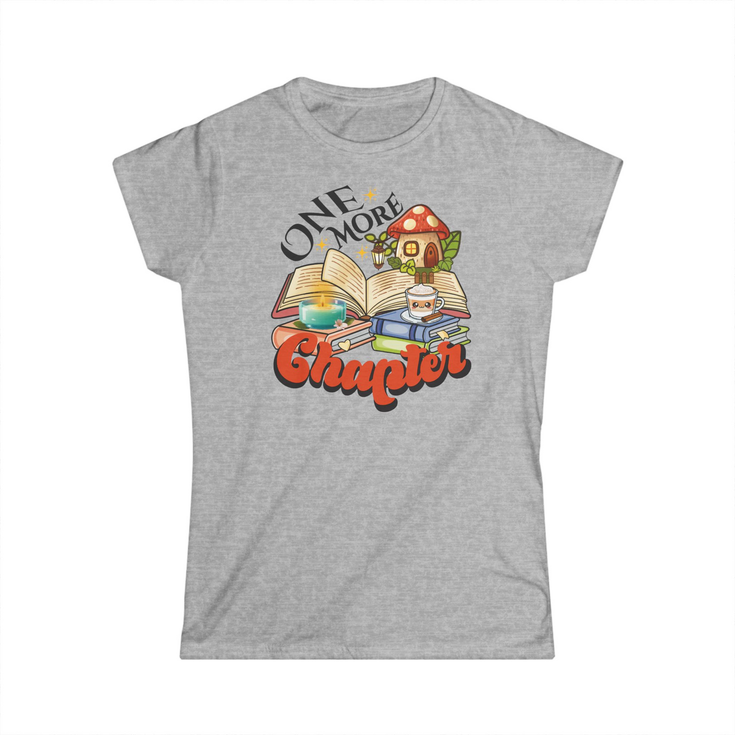 One More Chapter – Book Lover Tshirt (Grey)